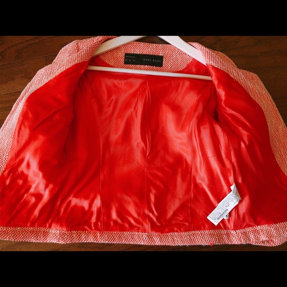 ZARA Pink Tweed Jacket with Zipper Closure, XS/S - Picture 6 of 6